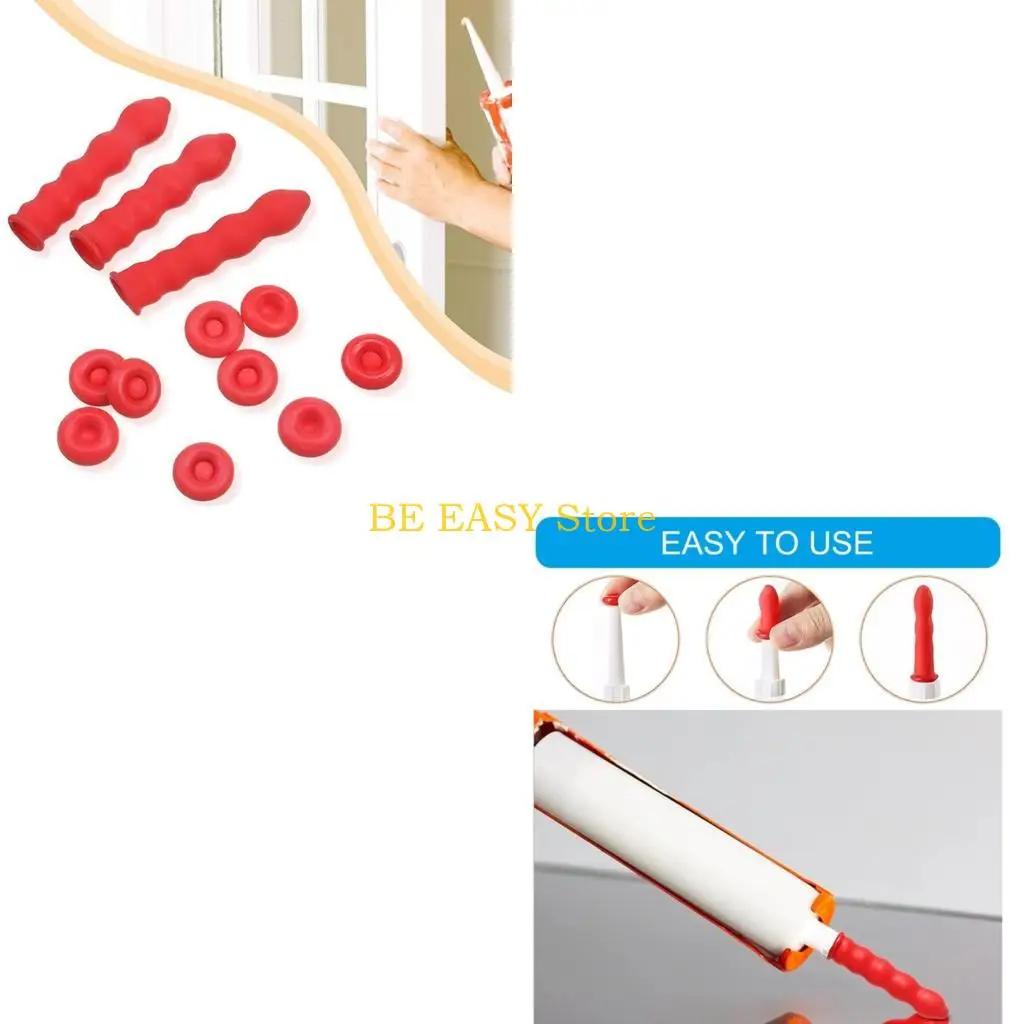 E28F Multipurpose Caulking Guns Nozzles Red Latex Glues Cap Seal 100Pieces Per Package