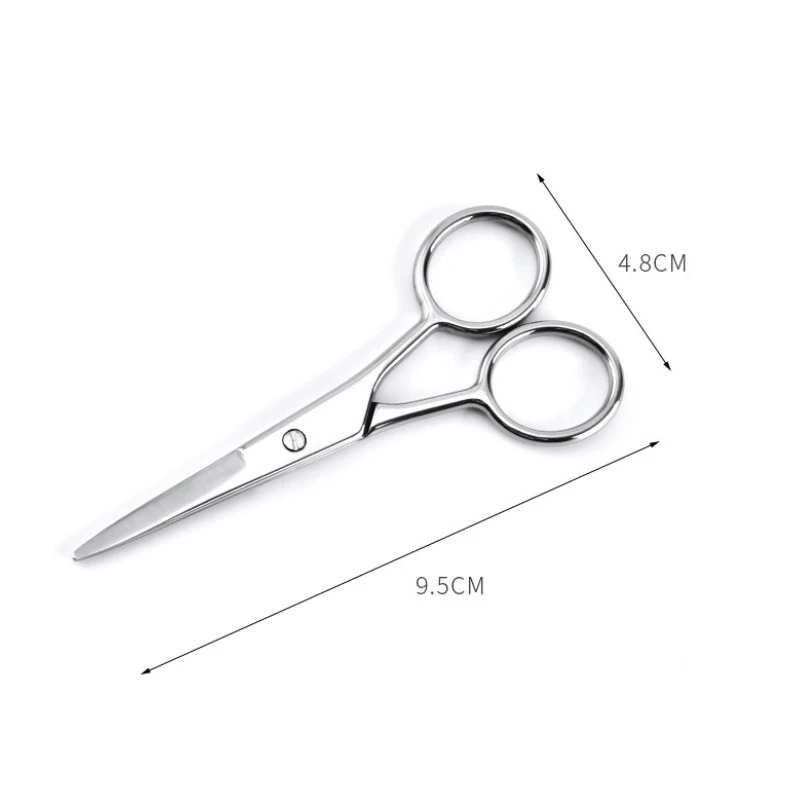Nożyczki ze stali nierdzewnej z okrągłą główką do włosów w nosie, makijażu, brwi, małe nożyczki, nożyczki do brody, narzędzia kosmetyczne, narzędzia do makijażu, 가위
