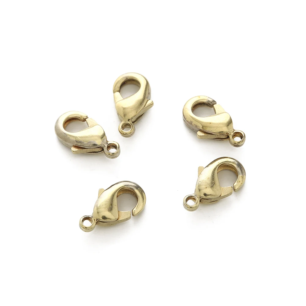 

Raw Brass Lobster Claw Clasps Connectors for Jewelry, Fasteners Hooks for DIY Necklace Bracelet Jewelry Making Accessories,40Pcs