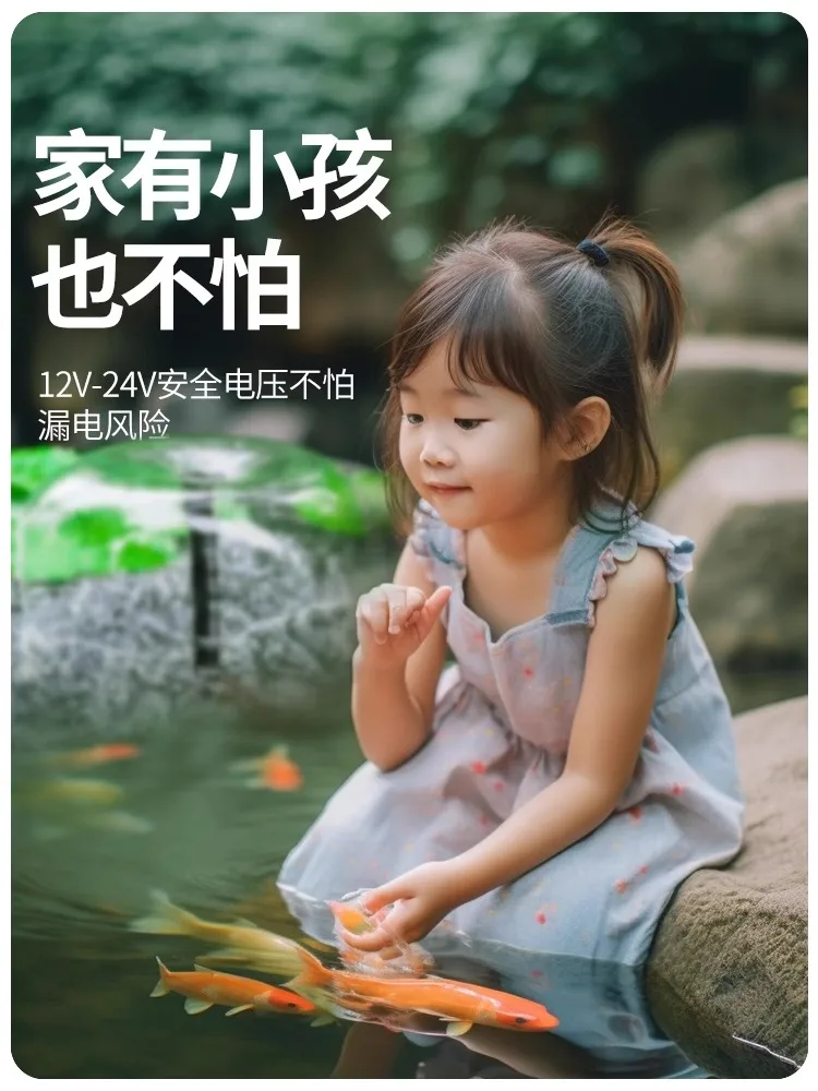 Solar fish pond circulating water pump battery outdoor garden ornament rockery water fountain pump filter pump