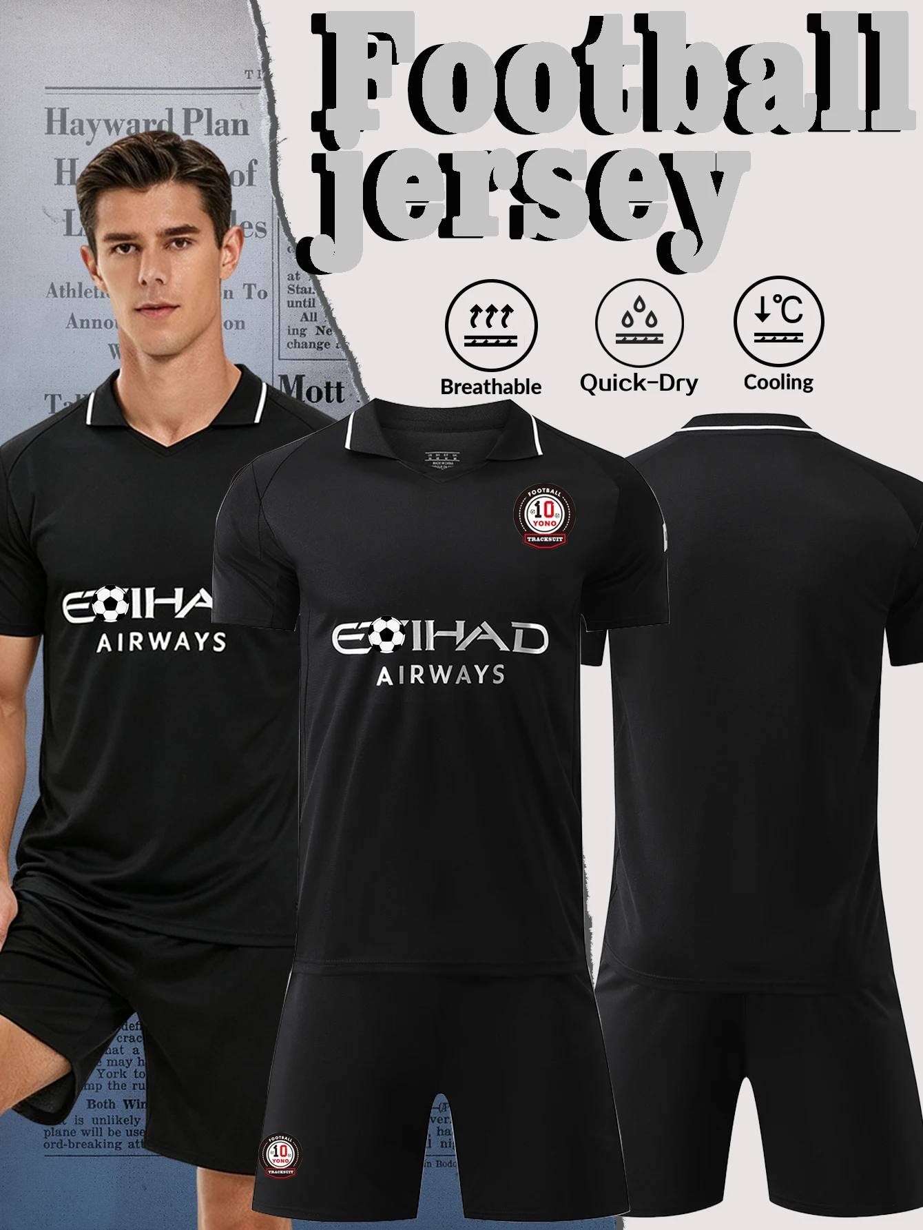 High-quality Breathable T-shirt and Shorts Football Set