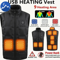 Maxbarley 9 Areas Heated Vest Men Women USB Electric Heated Jacket Winter Smart Heating Clothes Working Thick Sleeveless Coat