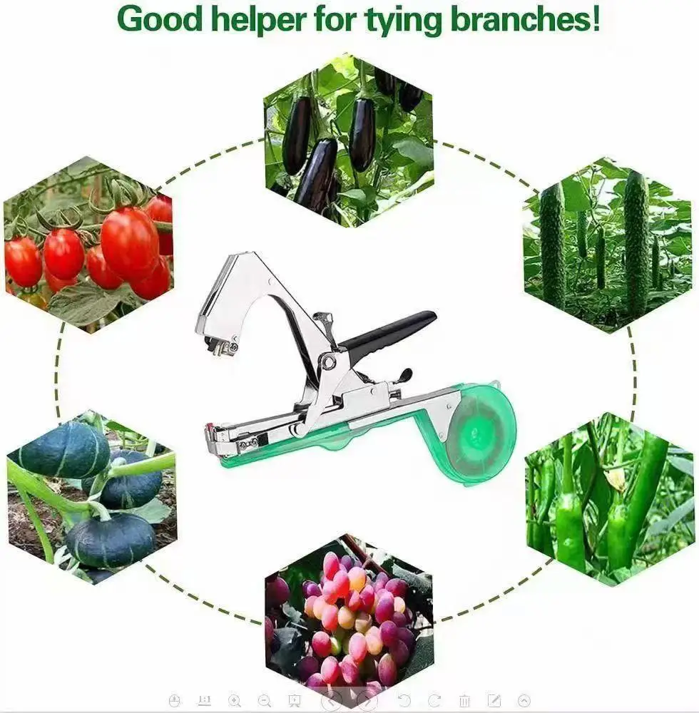 New High Quality Plant Branch Hand Tying Staples +Tapener +TapesBinding Machine Flower Vegetable Garden tapetool 1set