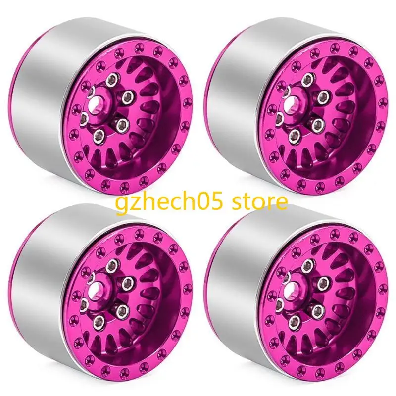 

D55E 4pcs 1.0 Inch Beadlock for Remote Control Crawlers SCX24 TRX4M Models