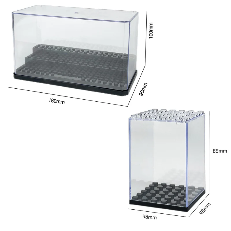 Pudełko ekspozycyjne ABS na figurki lalki Klocki konstrukcyjne Małe cząsteczki Odpowiednie przezroczyste pudełko na biurko Pyłoszczelne pudełko do przechowywania w stosach