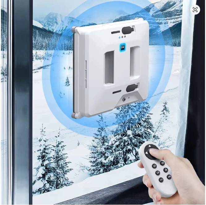 Window Washer Robot Dual Water Spray Remote Control Electric Glass Cleaner for High-rise Window Outside Anti-falling Smart Home
