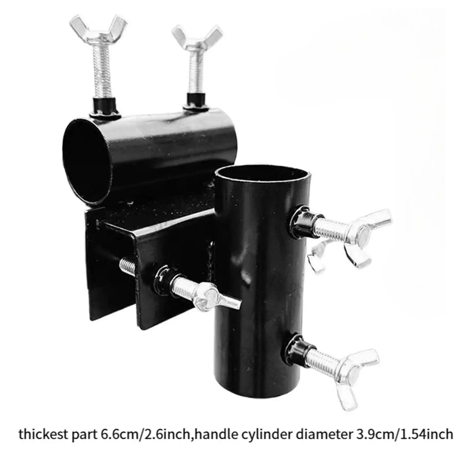 Outdoor Umbrella Stand Adjustable Metal Clamp Patio Awning Mount Parasol Holder Fixed Base for Balcony Terrace Garden Use