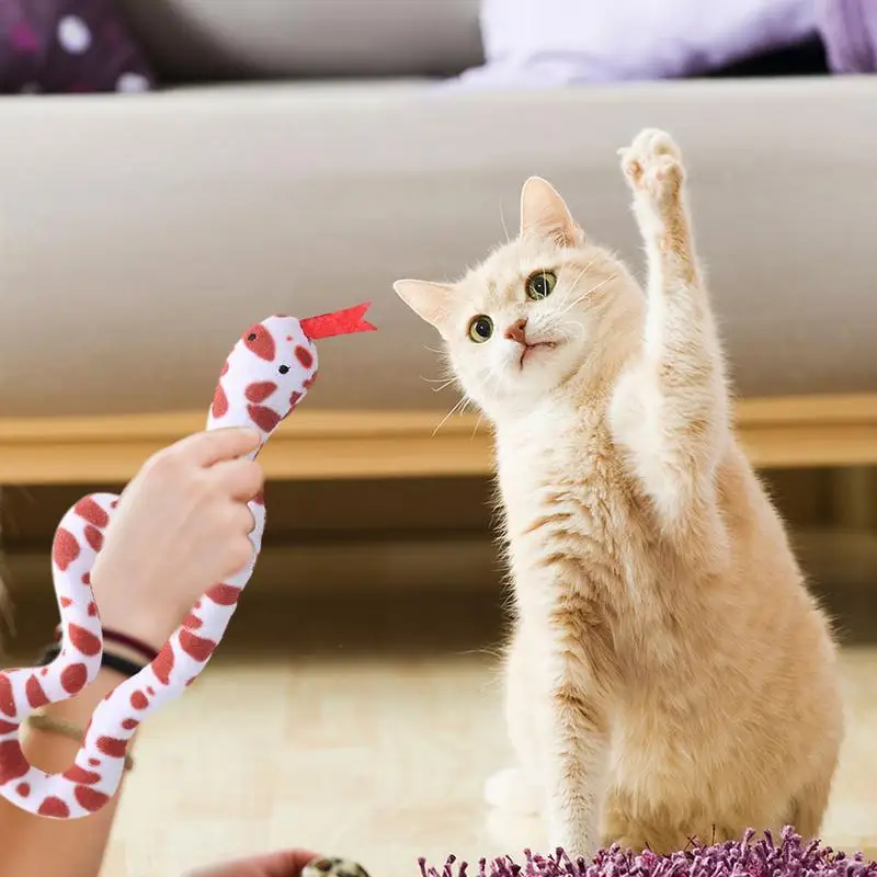 Cat Snake Toy Catnip Snake Toy Plush Cat Chew Toys Catnip Filled Cartoon Toy Cat Pillow Toys Entertaining Toys for Indoor Cats