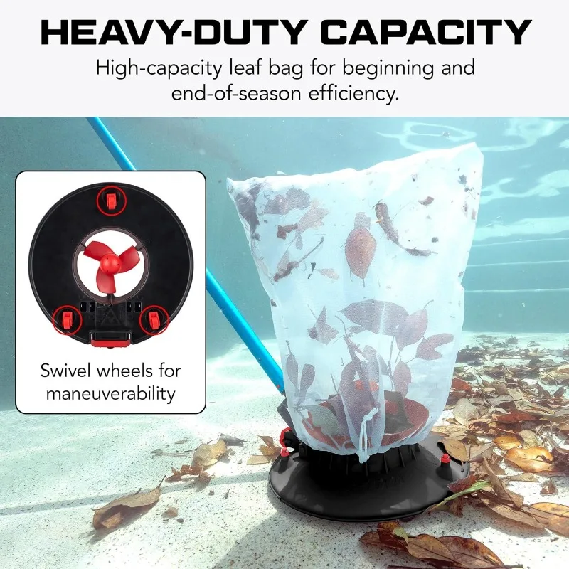 POOL BLASTER Leaf Vac Recharge Cordless Rechargeable Pool Leaf Vacuum & Skimmer, Swimming Pool Leaf Catcher with Heavy