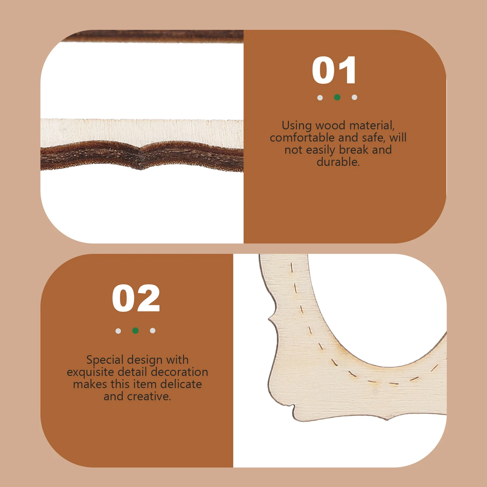 

40Pcs Hollow Wooden Picture Frame DIY Accessories Natural Finish Craft Supplies for Home Decoration Fireplace Window Display