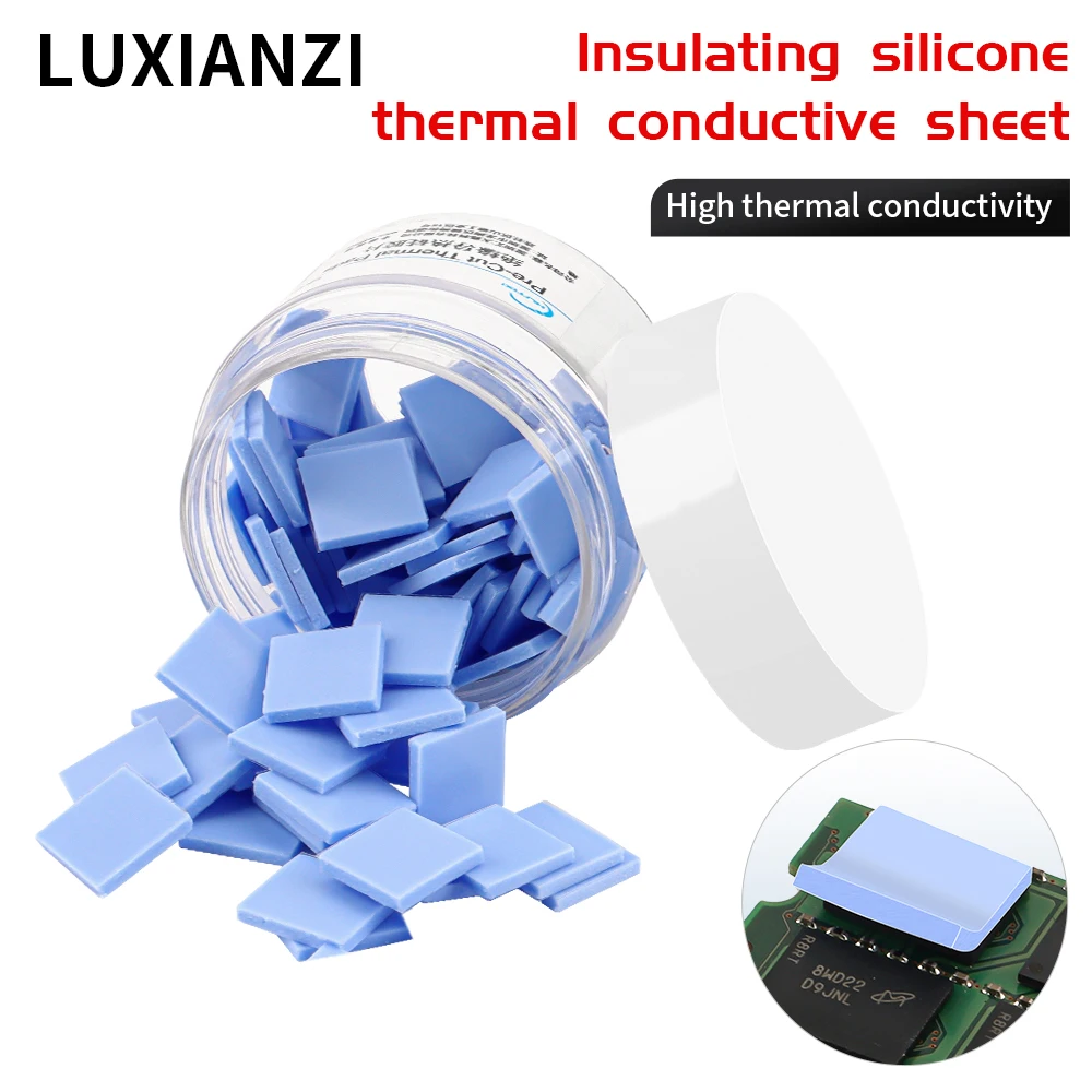 LUXIANZI 100Pcs Cooling Conductive Silicone Pad 1.5mm tichkes For phone computer repair GPU CPU Silicone Heatsink Thermal Pads