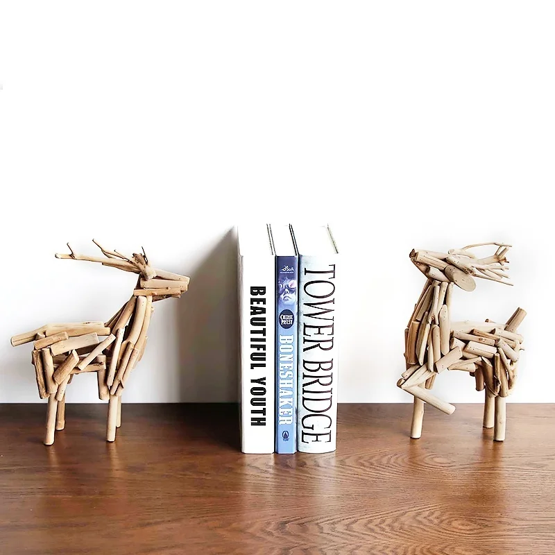 

Creative handmade wooden Deer. ornaments Home bedroom Living room Soft Decoration Design Porch Nordic Decorative Crafts gifts