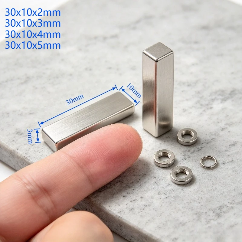 N35 Block Neodymium Magnets 30x10x2 30x10x3 30x10x4 30x10x5mm Powerful NdFeB Permanent Magnets for DIY Fridge Industrial