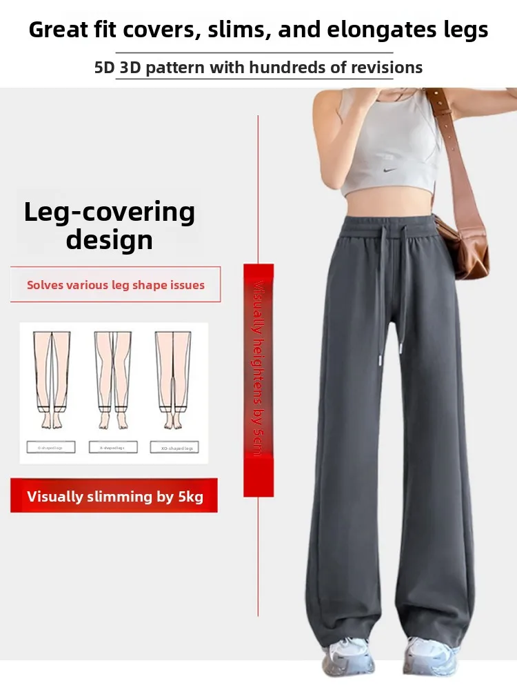 여성용 스포츠 팬츠 캐주얼 스트레이트 레그 요가 팬츠 하이 웨이스트 슬리밍 카프리 길이 폴리에스터 혼방 한국 스타일