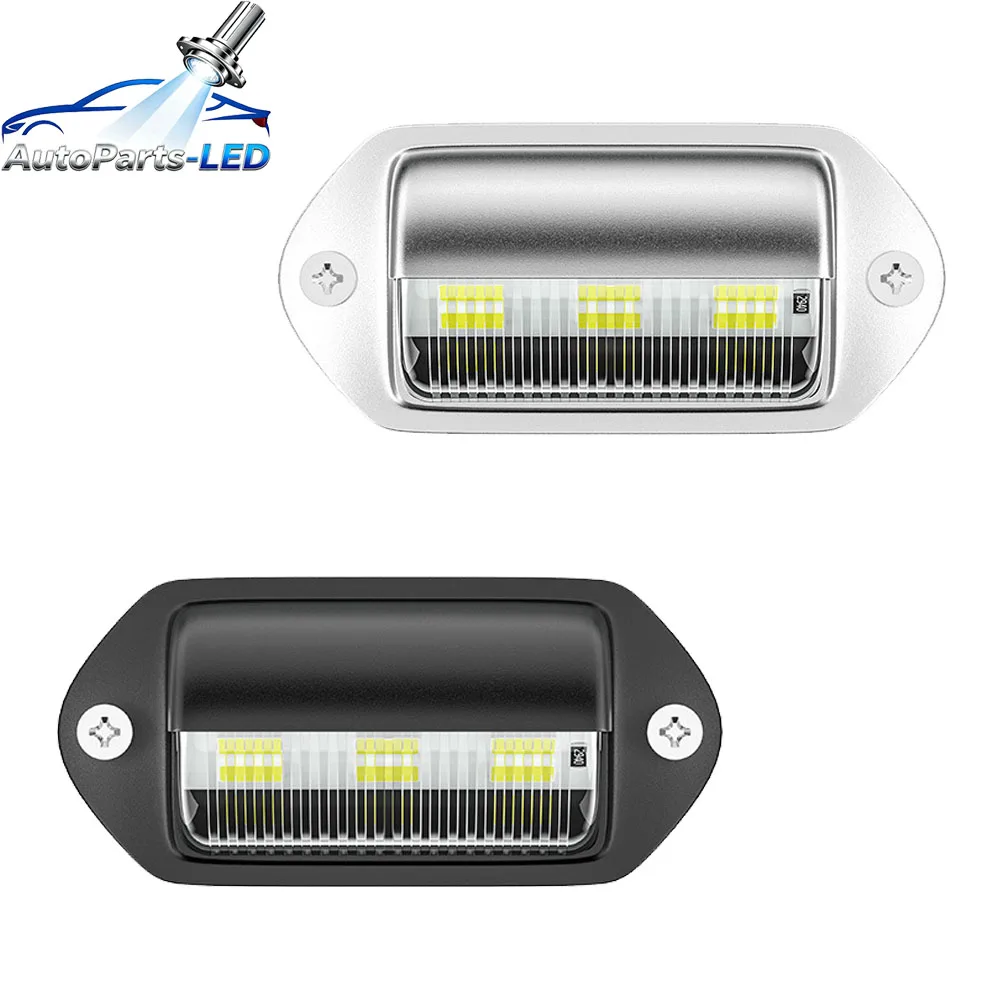 

10pcs 6 LED Car License Number Plate Light For SUV Truck Trailer Van Tag Step Lamp White Bulbs Car Products License Plate Lights