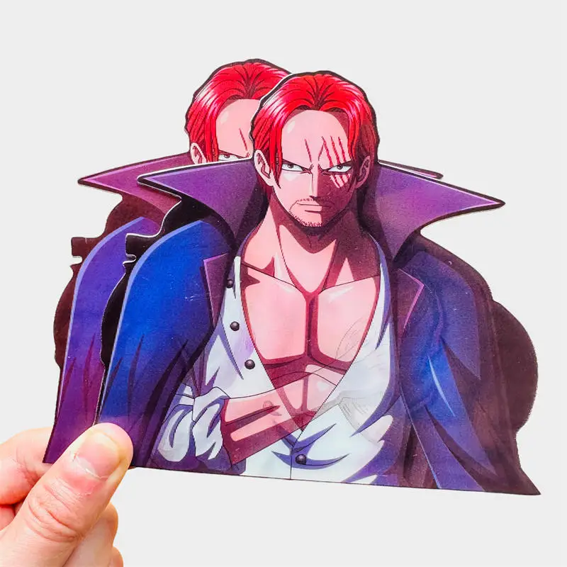 أنيمي قطعة واحدة التدرج شانكس ملصقات ثلاثية الأبعاد تتحرك الحركة ملصقات الشارات مقاوم للماء لسيارة الكمبيوتر اللوحي ملصقات #2