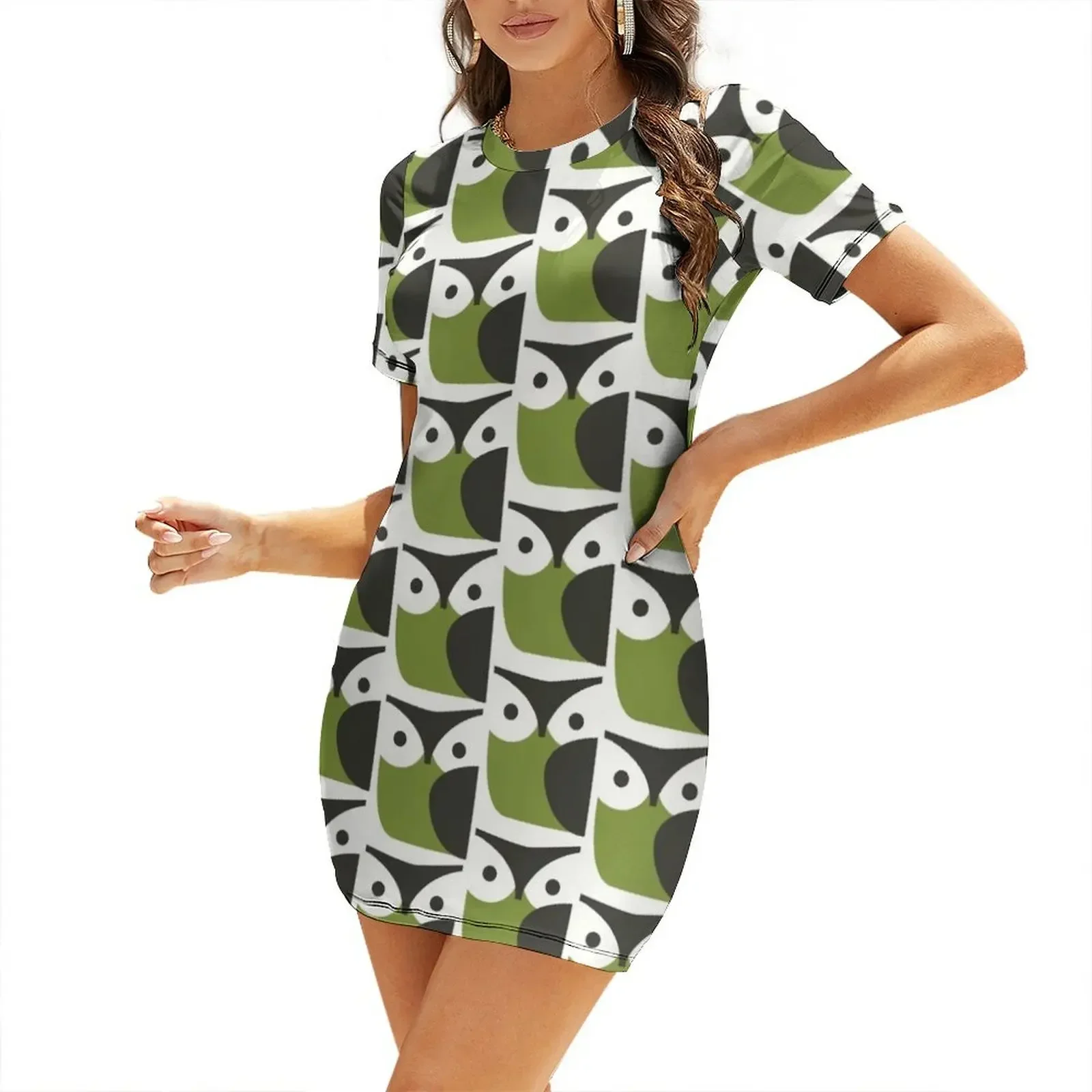 

orla kiely owl Short-Sleeved Dress summer dress daily dresses for women summer clothes for women