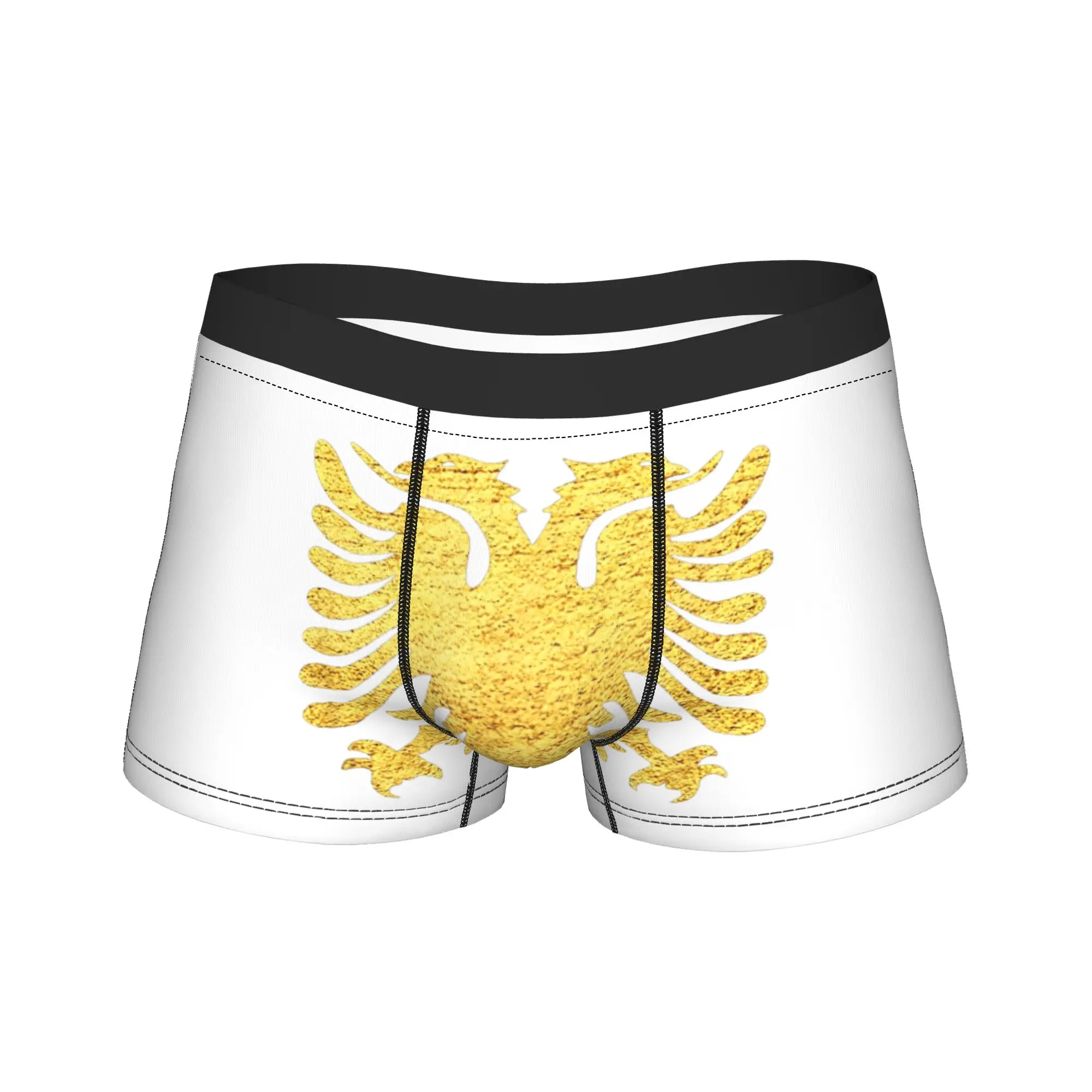 

Мужское длинное нижнее белье с албанским флагом, трусы-боксеры с юмором, шорты, мужские трусы со средней талией, большие размеры