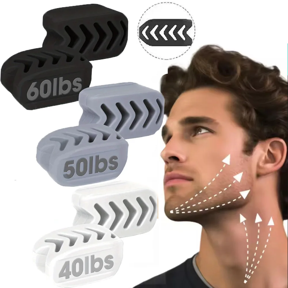 40/50/60LBS سيليكون الفك خط التمارين الفك مضغ الكرة اللياقة البدنية تونر للوجه والرقبة مدرب العضلات الذقن الخد ممارسة #1