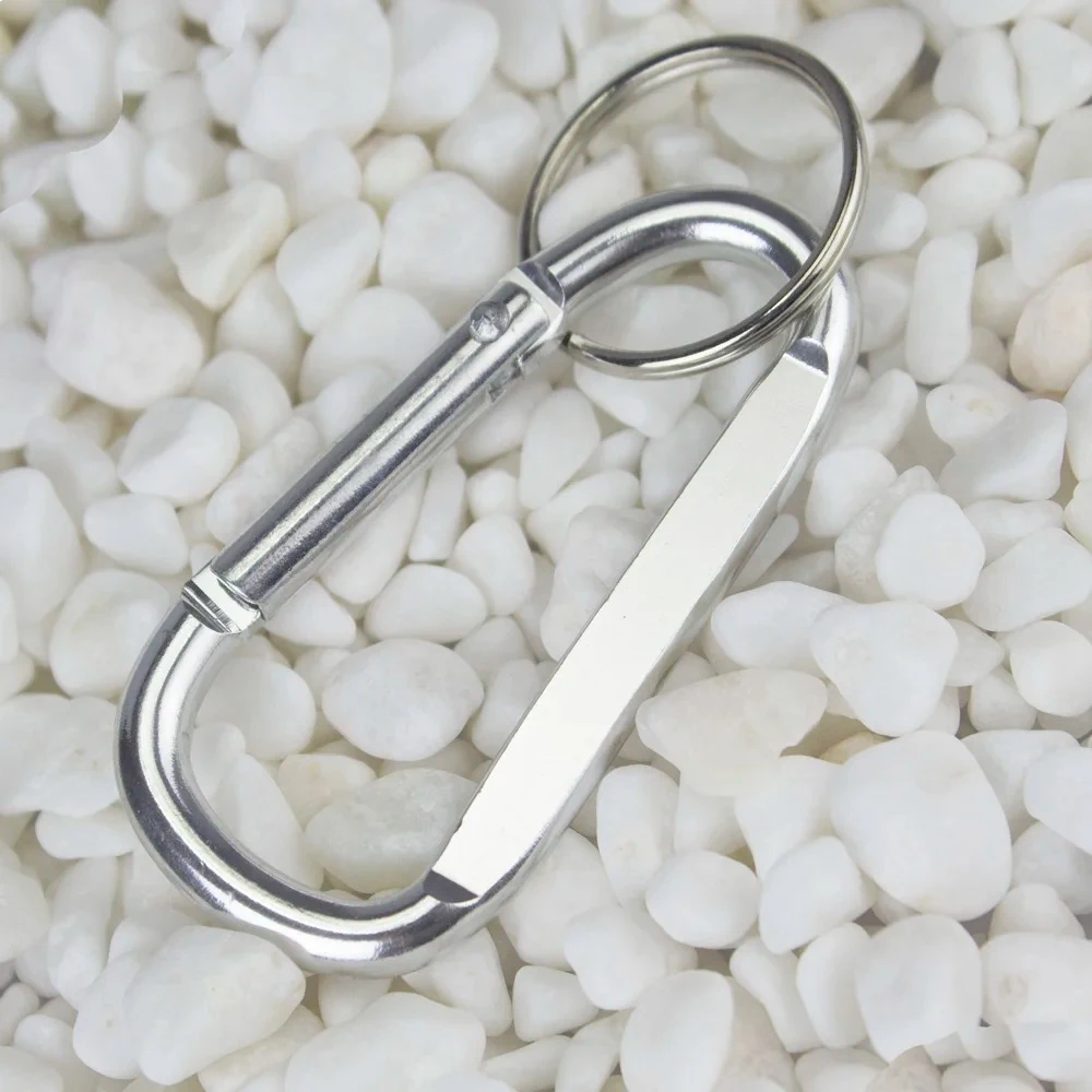 100 50 20Pcs Carabiners Keychain Ring Mini Caribeaner Clips Logo Custom Promotion Gift Snap Hook D Shape Ring Personalized