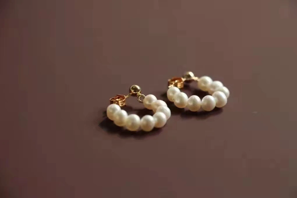 Fashion freshwater pearl earring studs fashion earrings for woman and girl party and gift