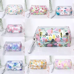 Borsa per il trucco trasparente con stampa di frutta e farfalla fragola Borsa per il trucco trasparente da viaggio alla moda Borsa per cosmetici in PVC da donna