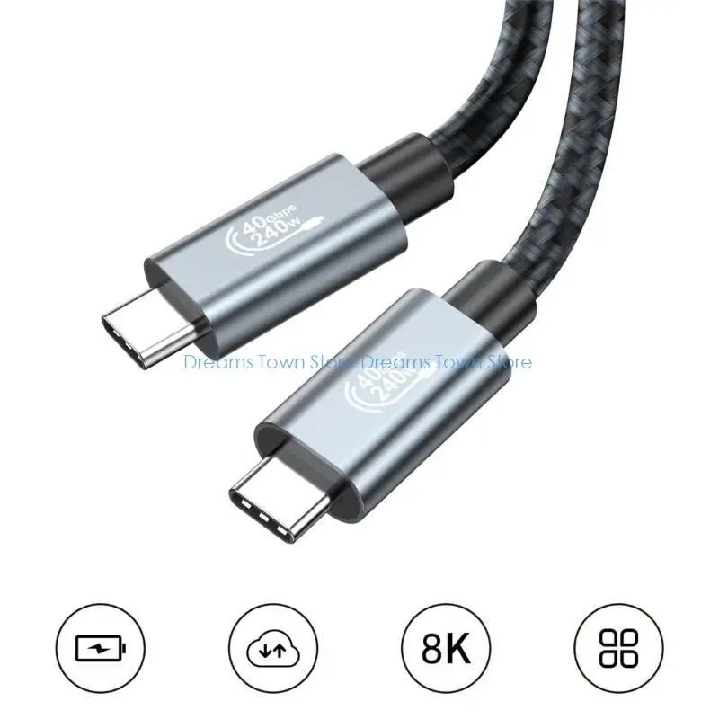 HX6A USB4 TypeC Cable 8K60hz 40Gbps 240W Powerful Fast Charging and Data Transfer