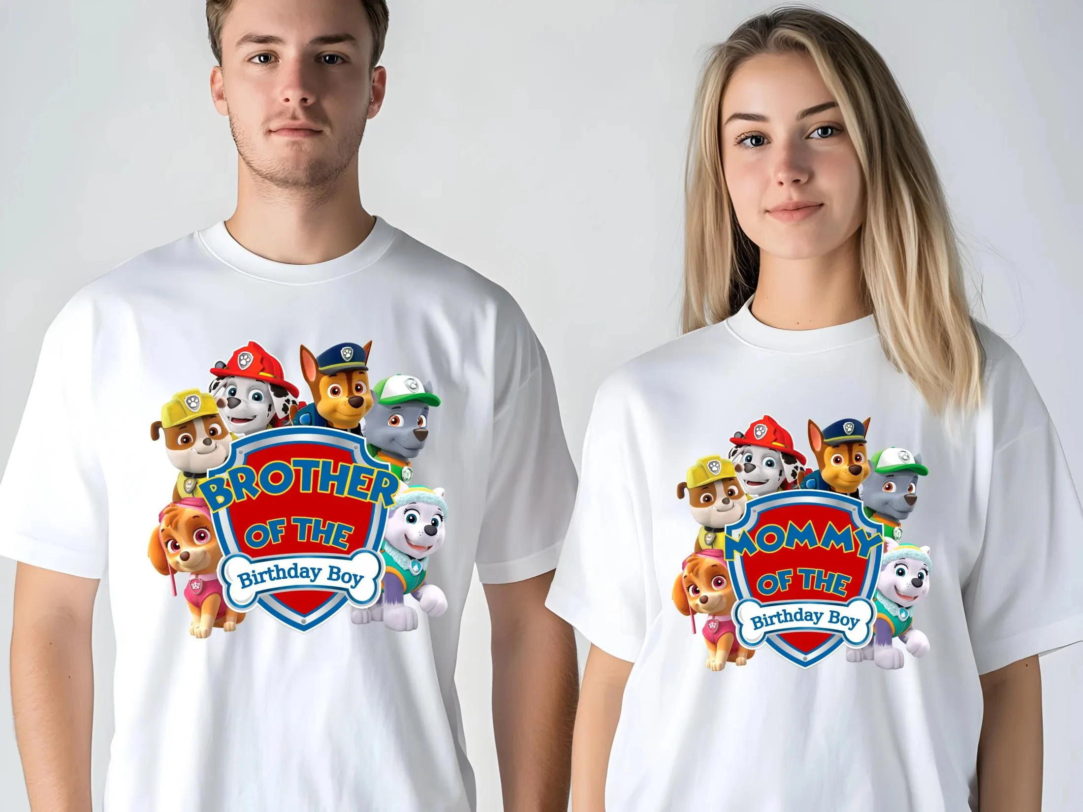 PAW Patrol Birthday Family Matching Shirts Mommy Brother Of The Birthday Boy Cotton Tops Adult Family Birthday Party Gift