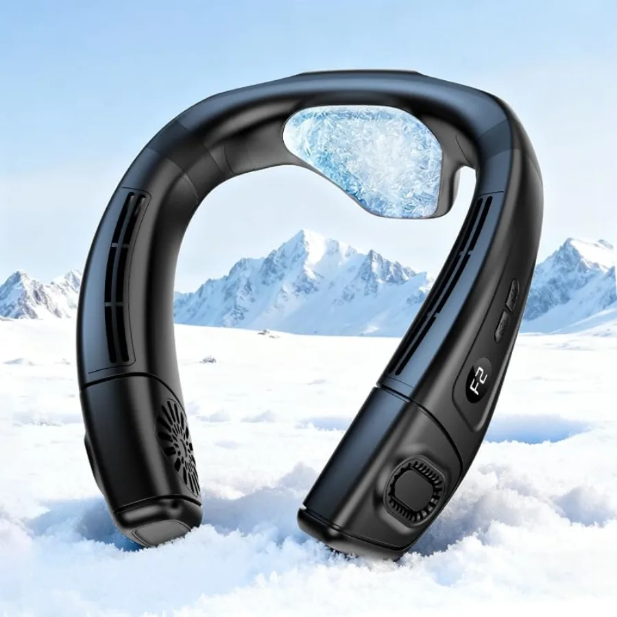 

Neck Air Conditioner Fan Instant Cooling with Cooling Plate Bladeless 8000mAh Operated Wearable Rechargeable Neck Fan 3 Cooling