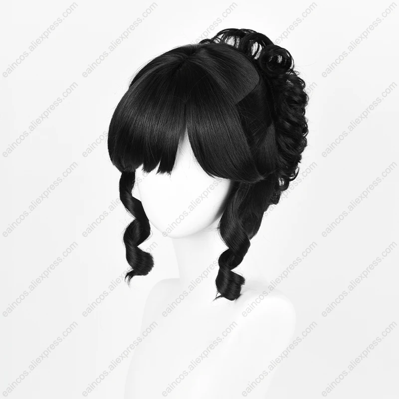 Merry Kuromi Wig Cosplay Bloody Queen Mary 30cm hitam rambut sintetis tahan panas