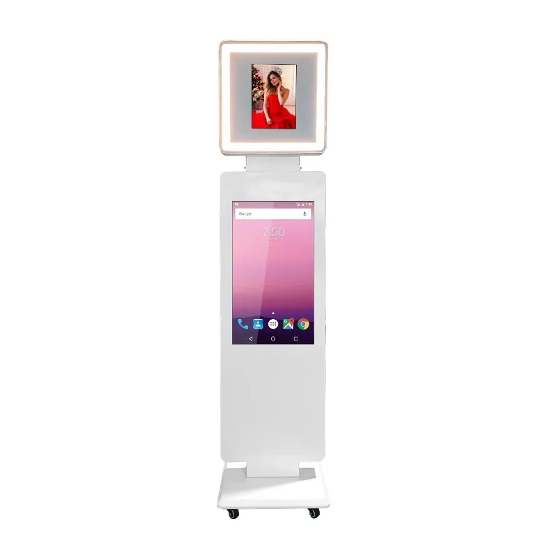 Portable and uniquely designed photo booth with moving wheels, party advertising display base