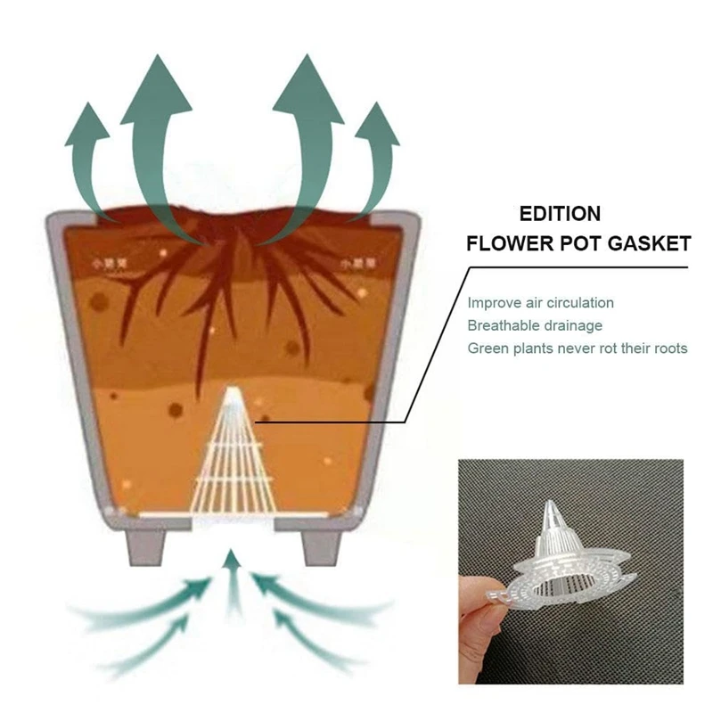 花の鍋用のコーンメッシュ排水パッド、盆栽ボトムグリッドマット、効果的な土壌排水ソリューション、バルクパック、90個