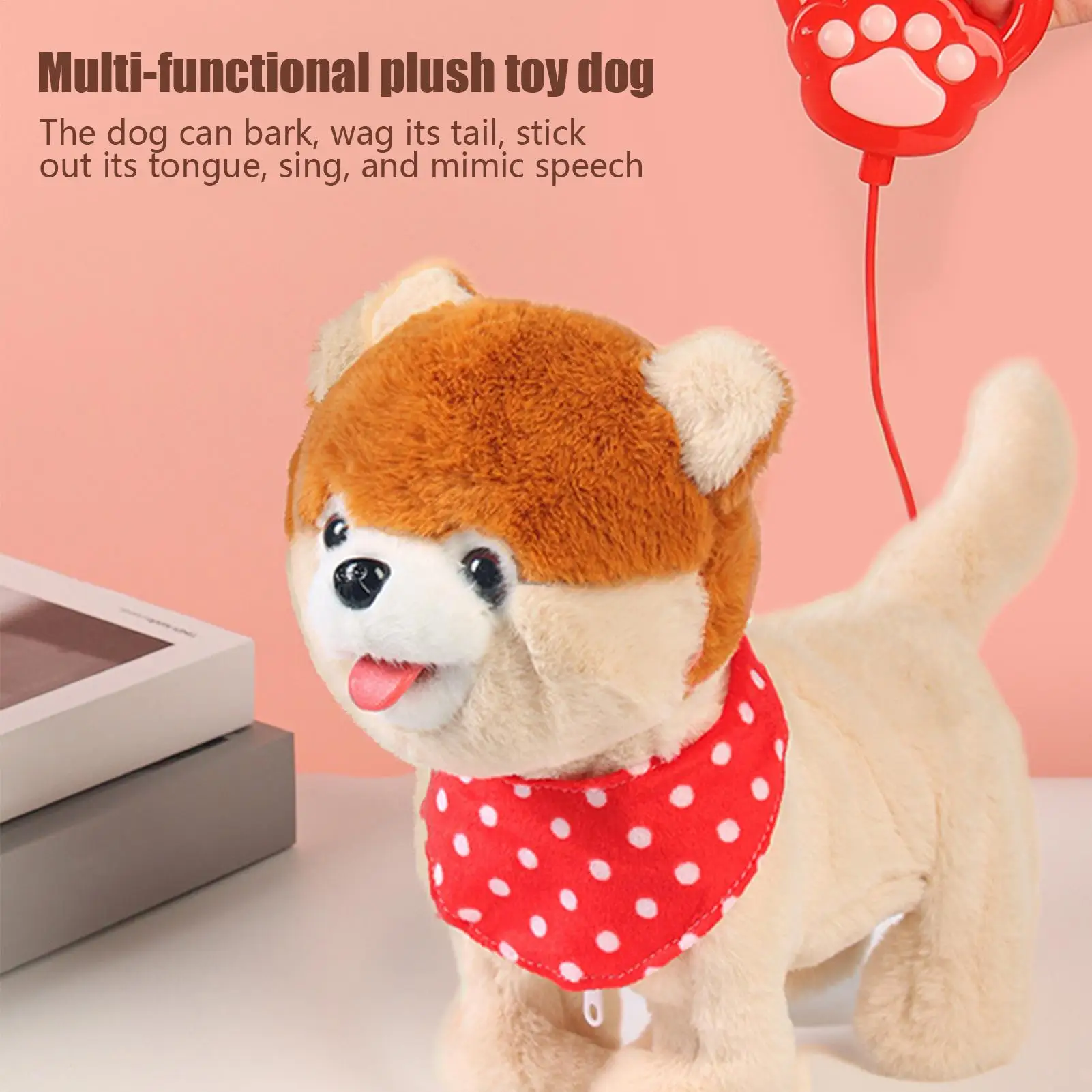 Juguete de Peluche Eléctrico para Perro, Cola que se Mueve, Canta, Animal de Compañía Interactivo, Juguete de Peluche Electrónico para Niños y Niñas
