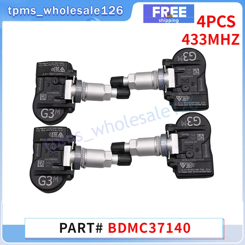 4PCS/Lot Tire Pressure Monitor Sensor BDMC37140 For 2016-2023 Fiat 124 2008-2013 Mazda 2 3 CX-7 CX-7 CX-9 TPMS 433MHZ BDMC-37140