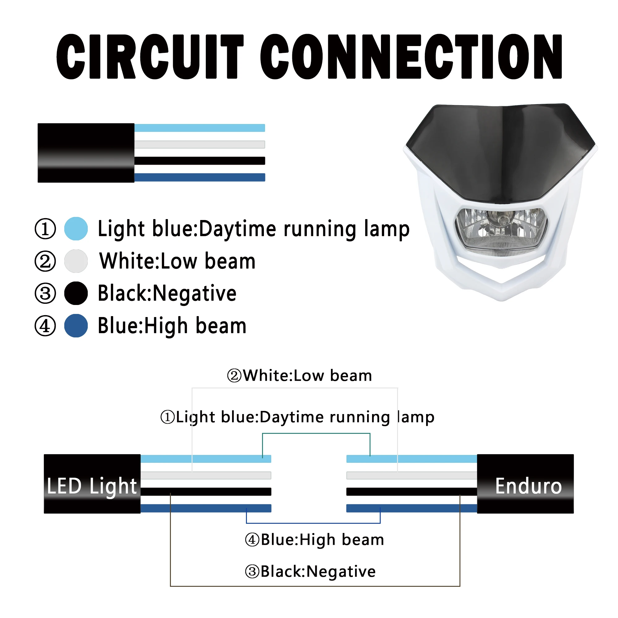 Motorcycle Headlight Mask For KTM CRF Motocross Front Lighting Assembly Universal Fit Dirt Bike Powerful LED Lamp Headlamp Cover