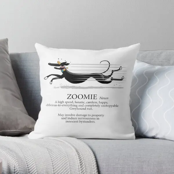 

Greyhound Zoomie Printing Throw Pillow Cover Square Throw Sofa Comfort Decor Cushion Case Waist Pillows not include One Side