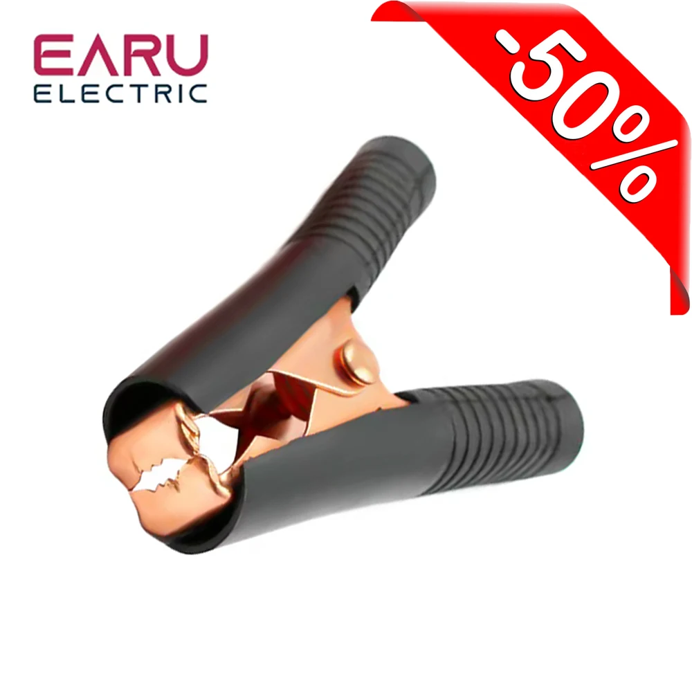 100A Automotive Alligator Battery Clips (Black), Suitable for Car Battery Chargers, Power Inverters, and Jumper Cable Connectors