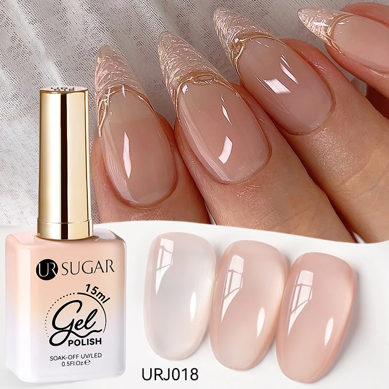 UR SUIKER 15 ml Jelly Gel Nagellak Zwart Rood Roze Kleur Semi Permanente Nail Art Manicure Losweken LED UV Gel nagellak