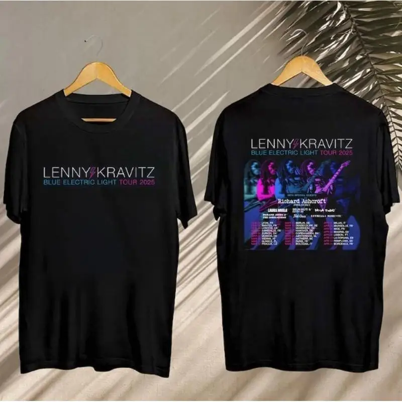 

Lenny Kravitz 2025 Concert T Shirt Blue Electric Light Tour