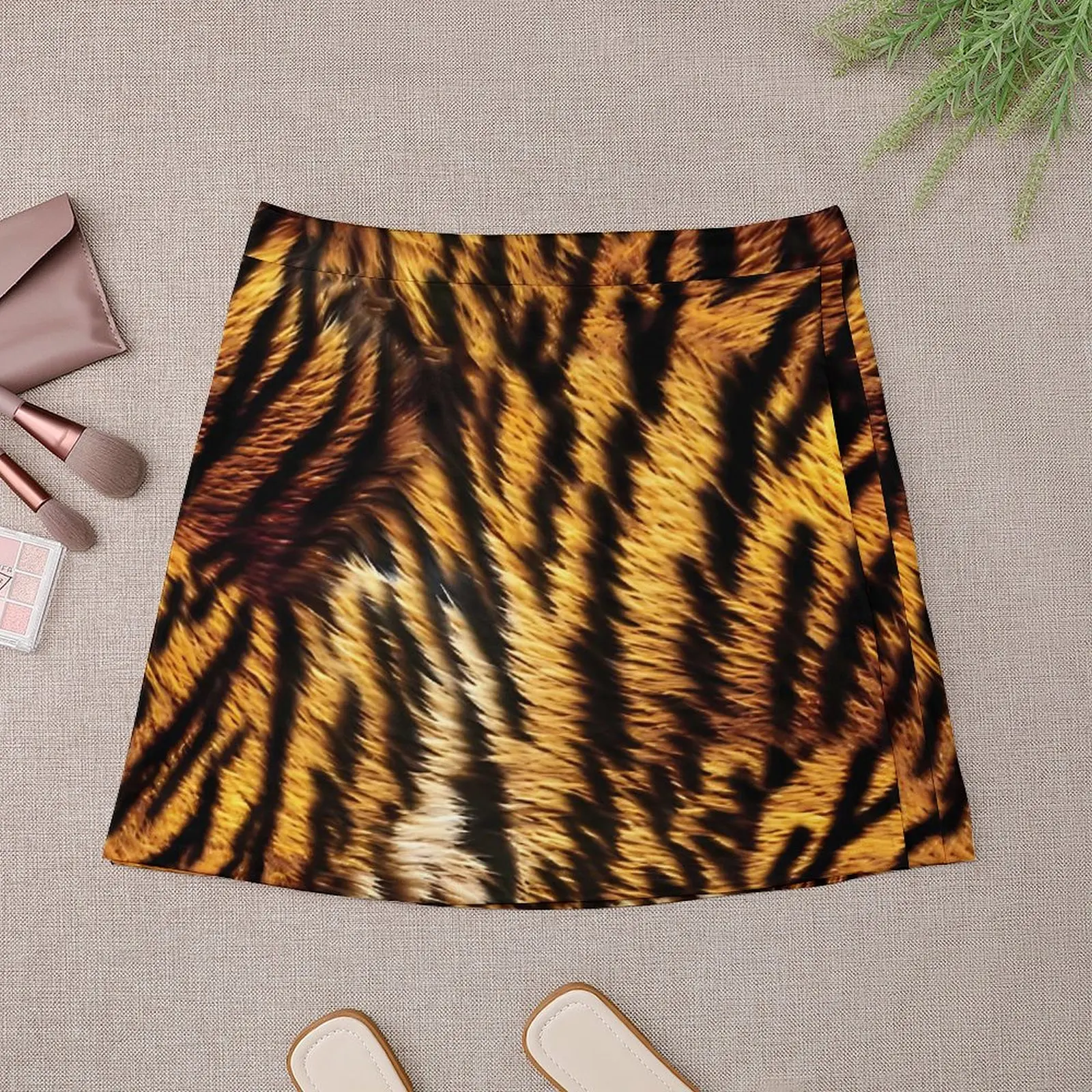 Tiger Skin Texture Skirt Animal Print Retro Mini Skirts Summer High Waist Graphic Street Style Casual Skirt Big Size