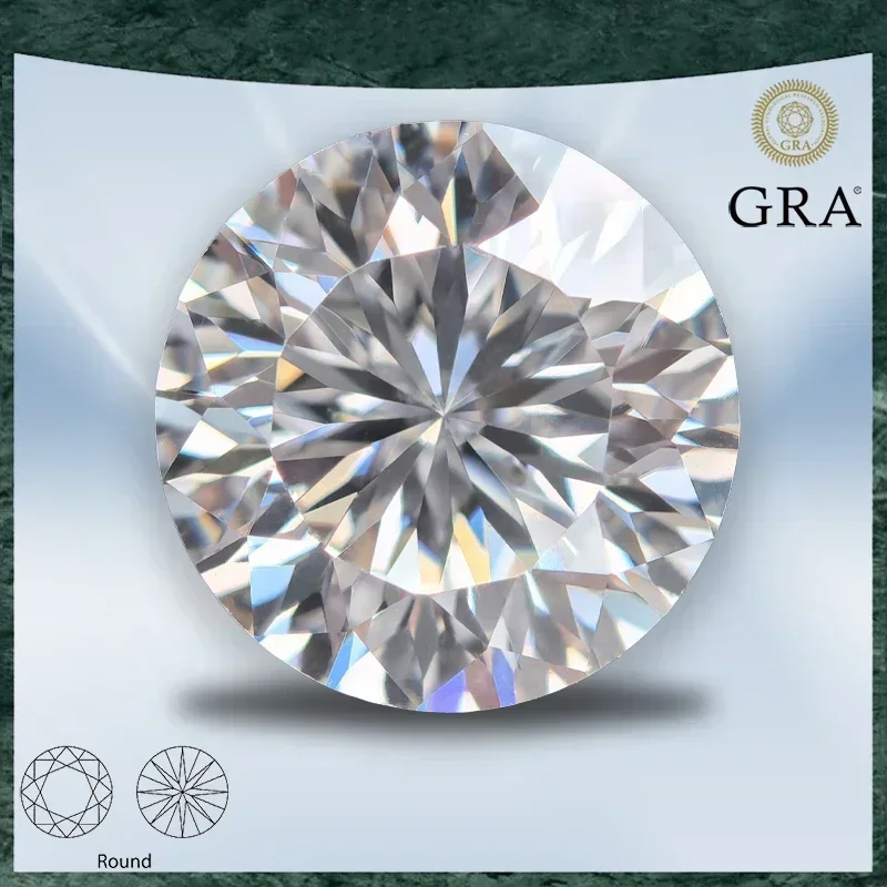 

Moissanite Stone Time Cut Round Shape White Color VVS1 with GRA Certificate for Gemstone Charms Top Jewelry Making Materials