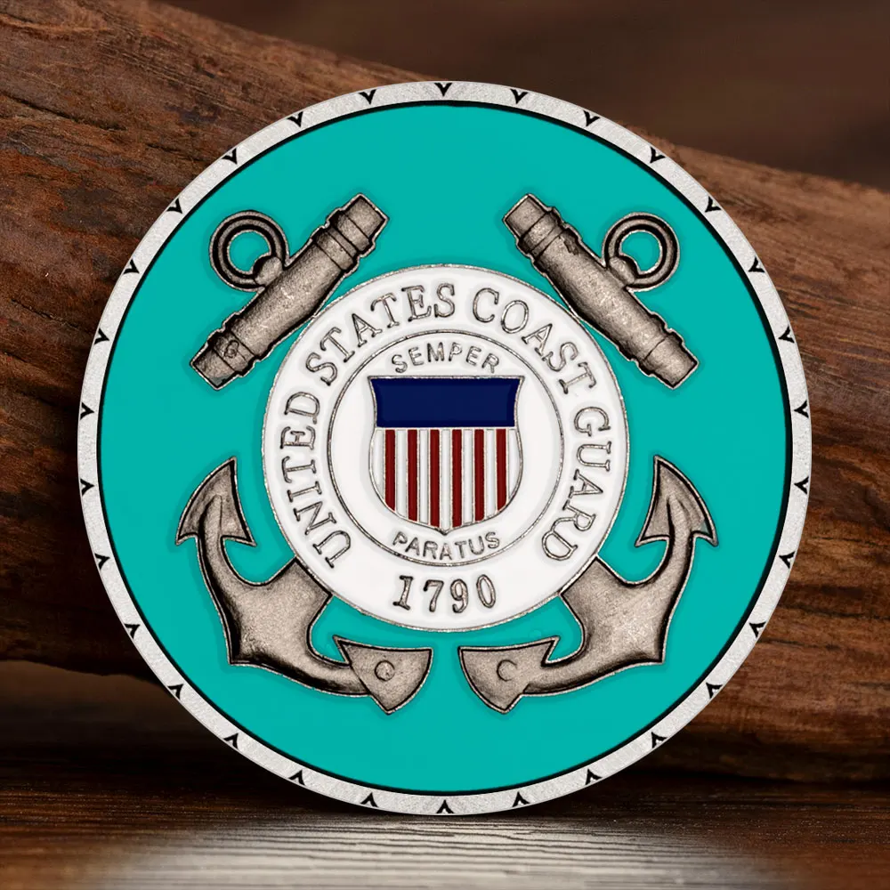 نمط جمجمة فضية قديمة عملات عسكرية أمريكية قسم الولايات المتحدة حارس السواحل البحرية تذكارية عملة هدية قابلة للجمع #4