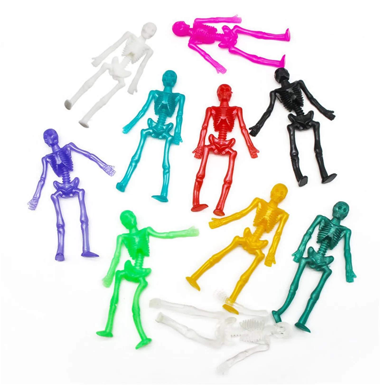 10pcs Halloween Stretchy Toys | Novelty Stretchy Skeleton Toys | Trick or Treat Toys for Kids Halloween Party Favors Goody Bag F