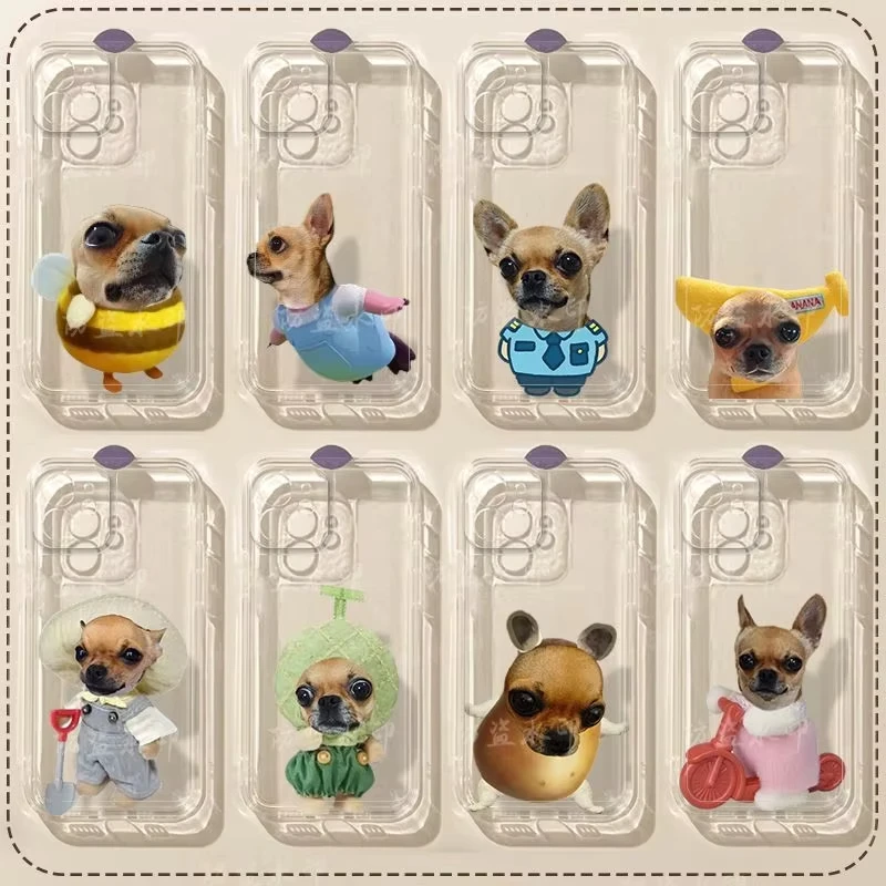 Funda de Teléfono Creativa y Simple con Diseño de Cachorro de Chihuahua para iPhone 17 Air 16e 15 14 13 12 11 Pro Max Plus Mini SE2020 2022, Funda Suave