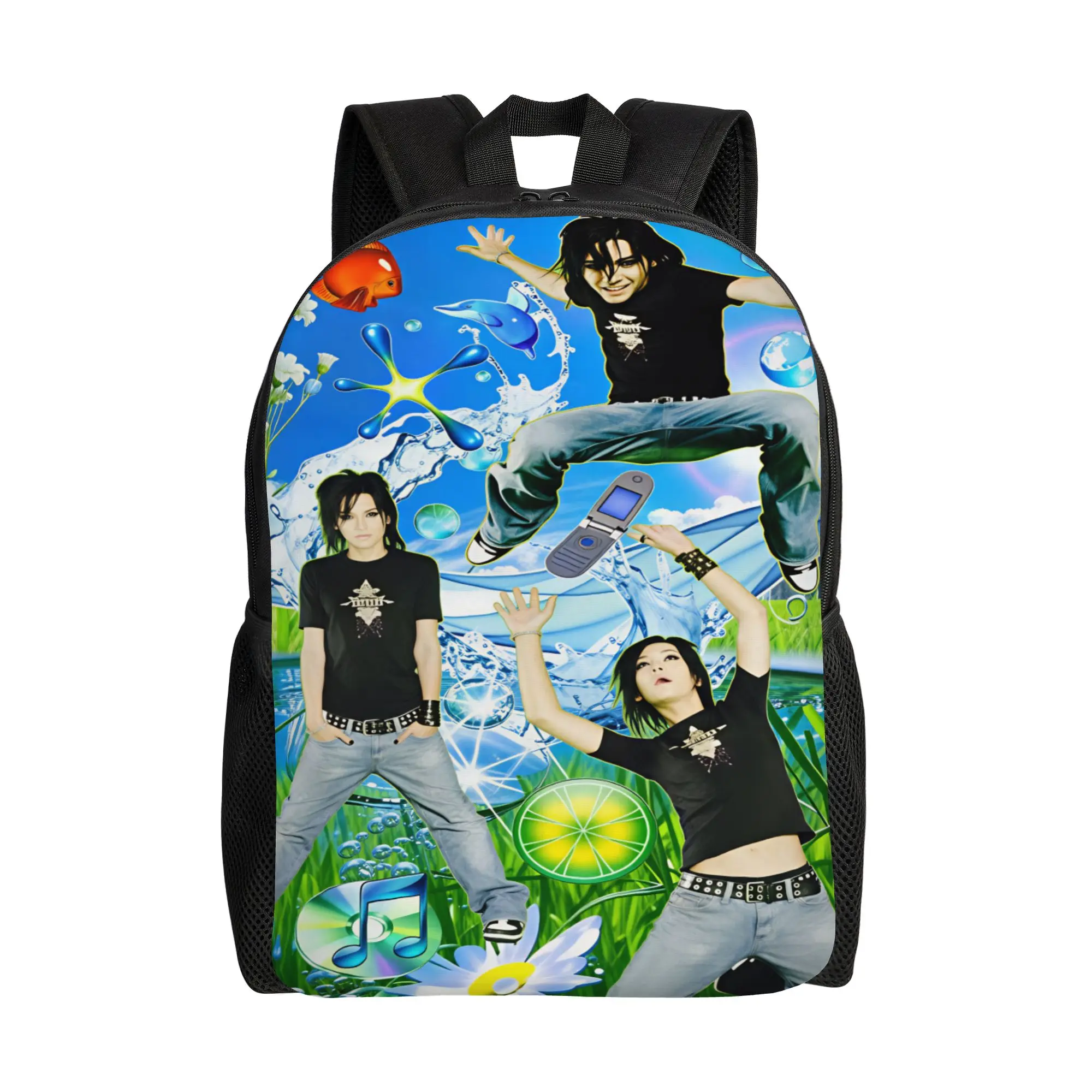 Tokio Hotel Bill Tom Kaulitz  Backpack  Cycling Backpacks Student Unisex High Quality Big School Bags Kawaii Rucksack