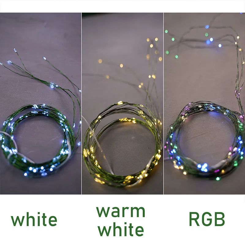 2M Green Cable Led Waterfall Lights 100led 5strands Christmas Lights Garland String Lights Tree Wedding Holiday Party Decoration