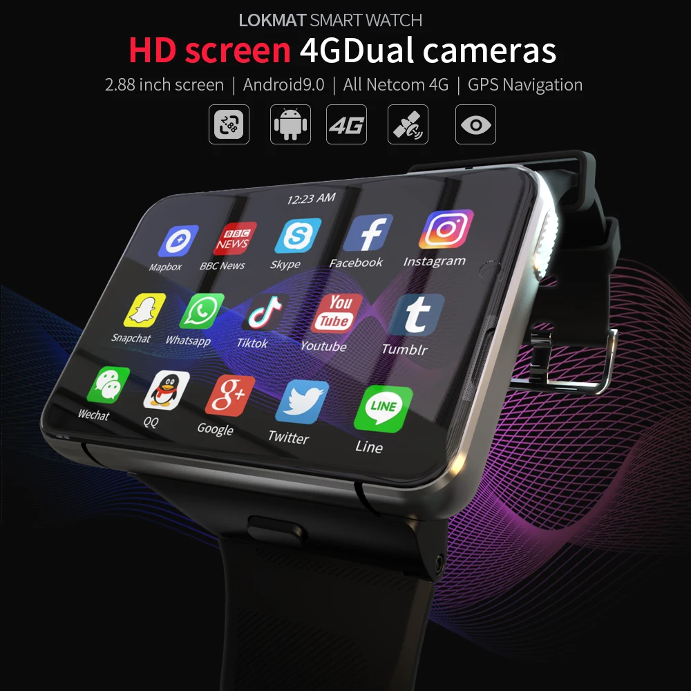 4G LTE Smart Watch Phone 2.88 Inch 480*640 Screen Detachable Watch Phone RAM 4GB ROM 64GB 13MP Camera 2300mah Battery Smartwatch