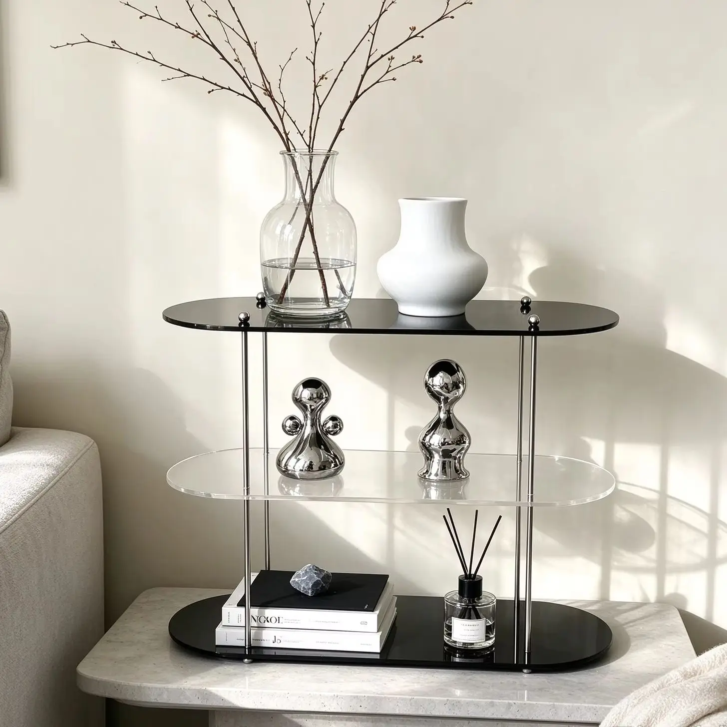 3 Layers Acrylic Desktop Storage Rack Countertop Organizer for Bathroom Makeup Cosmetic Perfume Display Shelf Vanity Table Decor