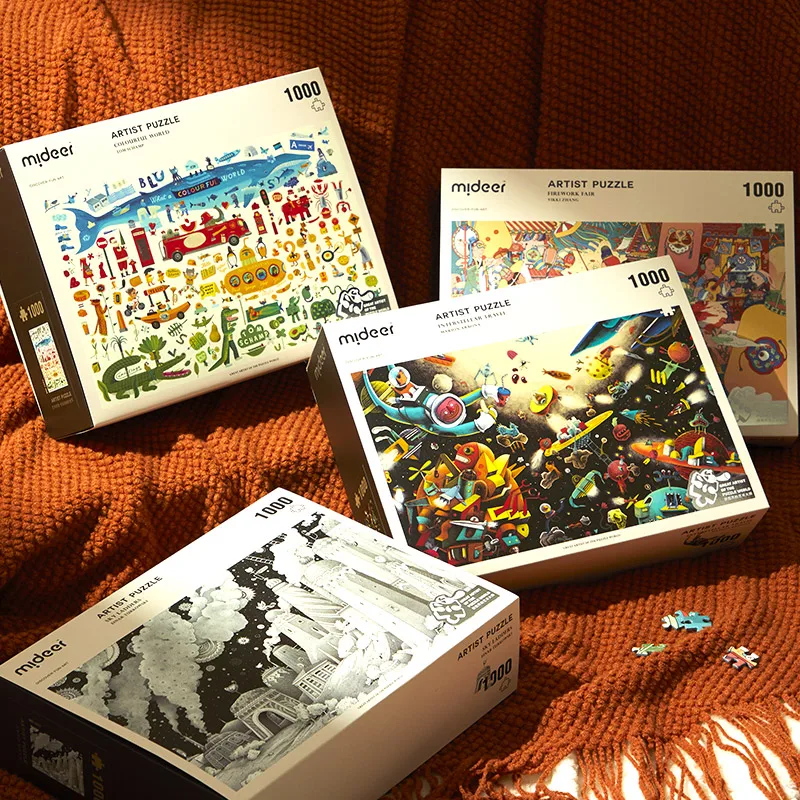 Mideer Fantastic Encounters Undefinierte Kunst 1000-teiliges Puzzlespiel für Erwachsene, Spielzeugpuzzle, Montessori, pädagogisches, intellektuelles DIY-Geschenk