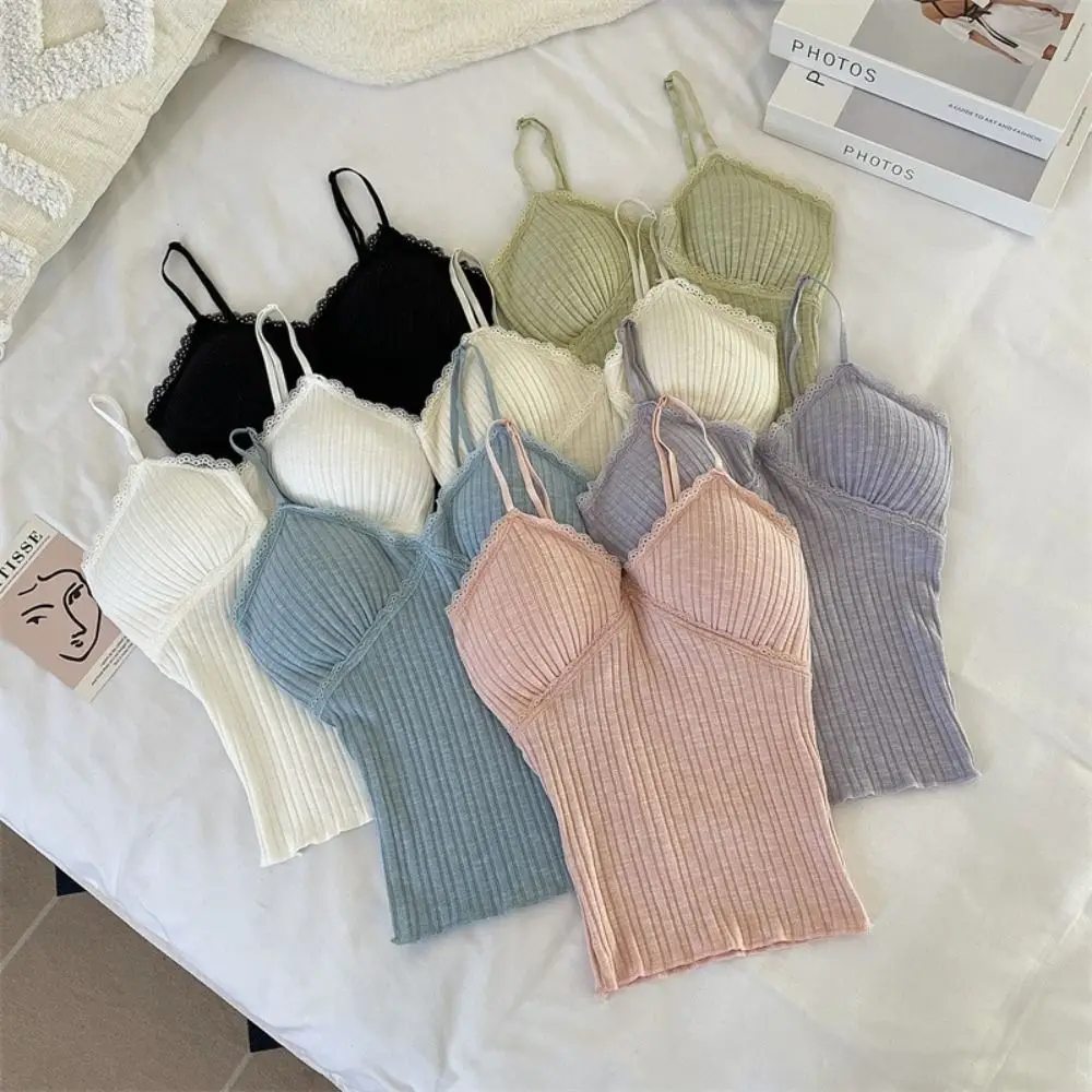 New Niche Lace Camisole with Breast Pad Slim Fit Women's Top INS Hip Hop Short Tank